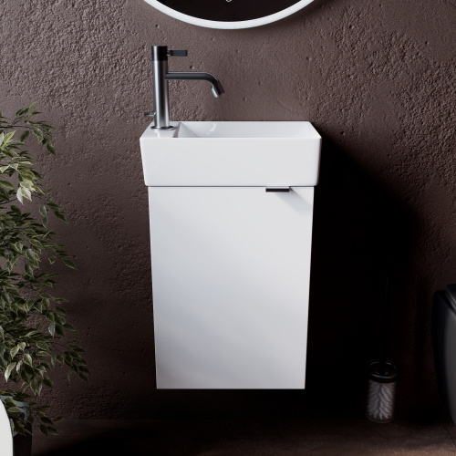 Тумба под раковину Sancos Mini MN35WL 36х21х50 подвесная цвет белый глянцевый - фото 3